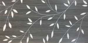 Linear Black Floral Decor Porcelain Tile 300x600mm