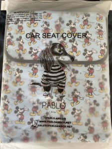 Mickey Mouse Print back seat cover, pets / dogs.