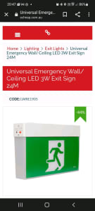 Hard wired Universal Emergency Exit electronic signs.