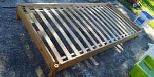 New timber single size bedframes with timber slats