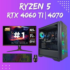 New! Gaming PC Bundle / Ryzen 5 / RTX 4060 Ti-4070 Darkfire Vortex