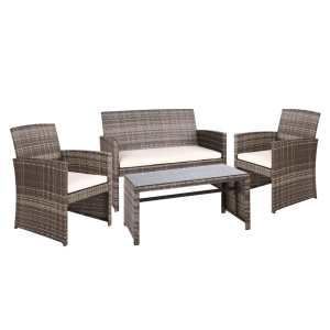 Gardeon 4 PCS Outdoor Lounge Setting Wicker Sofa Set Garden Furniture