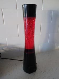 Large RED GLITTER LAVA LAMP with BLUETOOTH SPEAKER 42cm Tall VGC