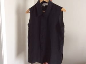 Black sleeveless silk blouse - price drop