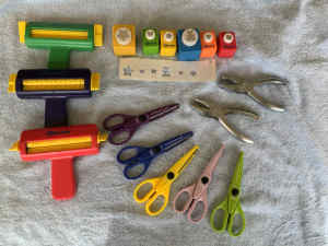 Scrap booking/kids craft tools scissors hole punchers,crimpers$10