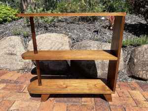 Vintage Mid Century Solid Timber Bookcase Shelves