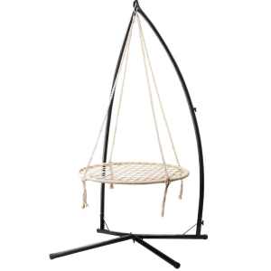 Gardeon Hammock Chair Nest Web Outdoor Swing with Steel Stand 100cm