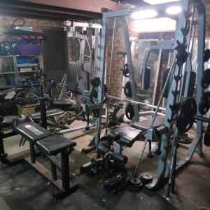 Full home gym setup Smith Machine treadmill and heaps more