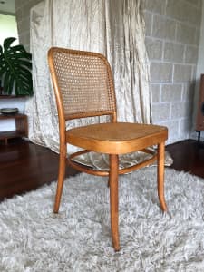 Vintage rattan bentwood occasional chair by Thonet