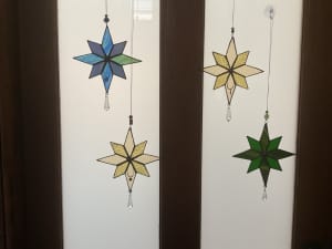 STAINED GLASS SUN CATCHER gorgeous STARS