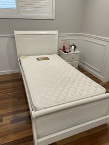 King single solid timber and mattress