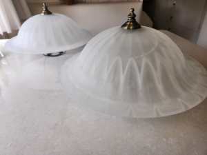 ALABASTER GLASS LIGHT SHADES $80 FOR PAIR