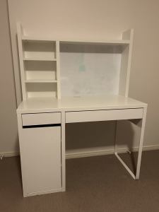 Desk with drawers, cupboard and whiteboard (IKEA - Micke)