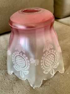 Pink Vintage Ruffle Frosted Glass Vintage Light Shade