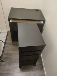 IKEA desks and drawers on wheels 