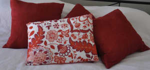 4 NEW red cushions, price for all