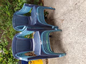 Blue chairs $4 each 