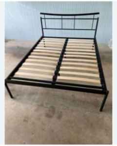 ! queen size metal bed frame with mattress