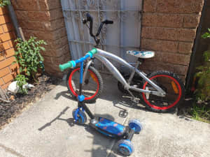 Boys bike 16x1.75 pls scooter $50 quick sale 