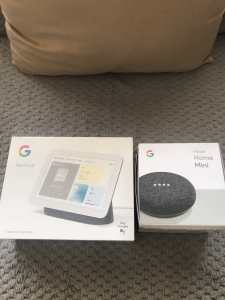 Google Nest Hub and Google Home Mini for sale