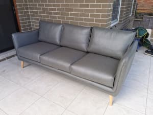BRAND NEW 3 seater vegan leather charcoal colour sofa