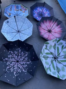 6 Umbrellas Rain Anti UV for Women Windproof 3 Fold Long $30 each