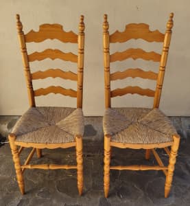 Dining chairs x 2, retro vintage 