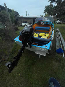 Boat and Trailer & New 20HP Tohatsu Motor - 4 Stroke Fuel.