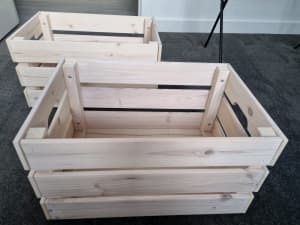 Wooden crates: IKEA KNAGGLIG