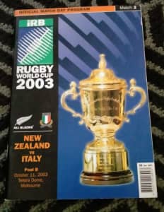Match 2 - Rugby Union World Cup Program - New Zealand All Blacks Italy