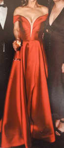 Red Formal Gown with Train Size 10