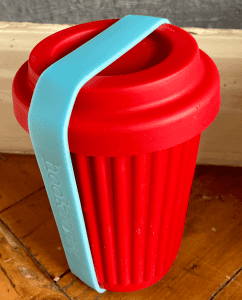 Large size 340ml Silicone Reusable Coffee Cup w Lid & Strap HOOK TURN