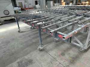 3 Steel Mobile Assembly Stands Approx 4m x 1m x 1.2mH