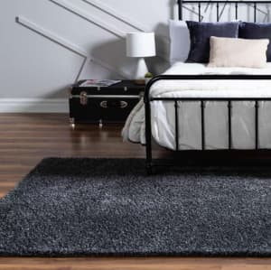 122cm x 183cm Smoke Gray Soft Solid Shag Rug Floor Mat Throw Carpet 
