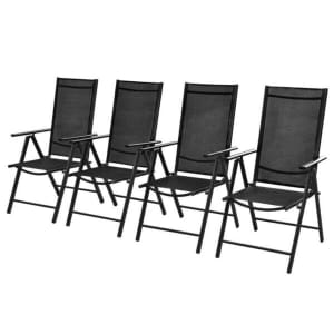 vidaXLFolding Garden Chairs 4 pcs Aluminium （SKU:41731）