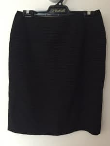 CARLA ZAMPATTI Black Crepe Skirt Size 10 Designer