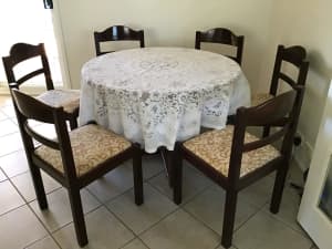 Wooden table and 6 chairs