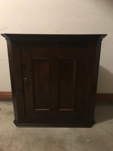 Vintage Wood Corner Cabinet