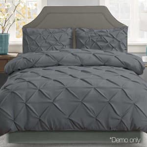 Giselle Bedding King Size Quilt Cover Set  Charcoal