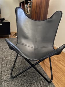 Leather black butterfly chair