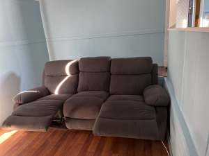 3 seater grey recliner . Excellent condition .