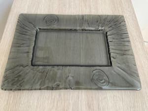 Handcrafted rectangular glass platter/tray, Wathaurong Glass