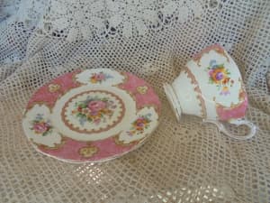 ROYAL ALBERT ENGLAND CUP & SIDE PLATE LADY CARLYLE NO SAUCER BONE CHIN