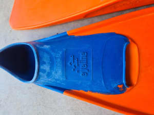 EYELINE Swim Fins Orange/Blue 7-9 Aus size