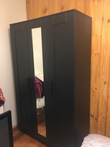 IKEA BRIMNES BLACK CUPBOARD with mirror