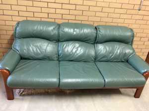 Three Seater Sofa and Arm Chair, genuine leather, excellent condition
