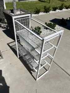 White Wire Basket Storage Drawers (PENDING SOLD)