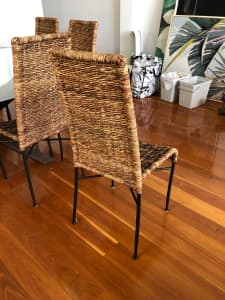 Rattan Dining Room Chairs x 8