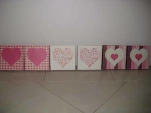 Heart Canvas Set of 6