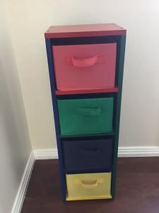 Colourful storage cube storage organiser with insert baskets $10